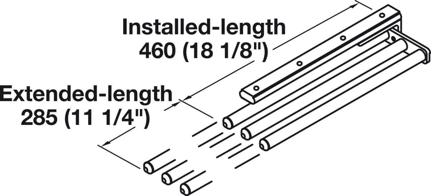 Towel Rack Pull-Out 3 Bar Extendable