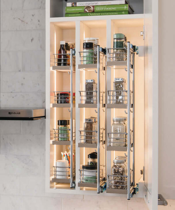 Tray Set Pull Out Spice Rack Chrome Sliding