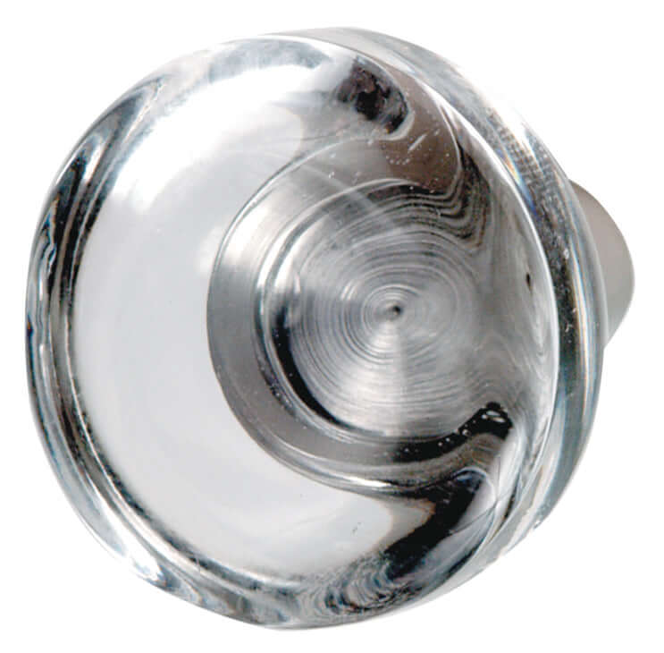 Knob Glass & Stainless Crystalline Steel