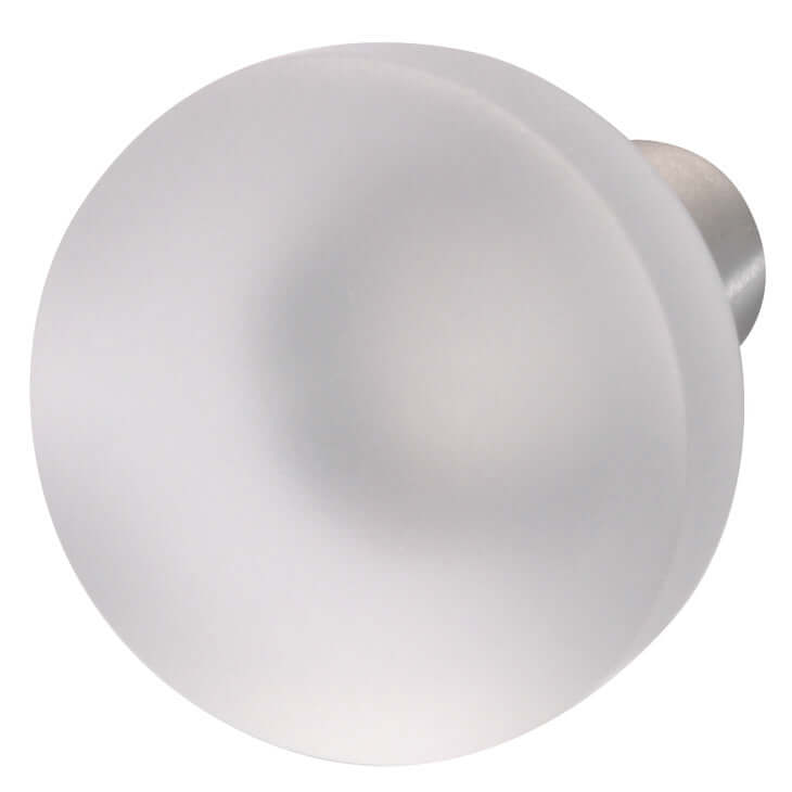 Knob Glass & Stainless Crystalline Steel