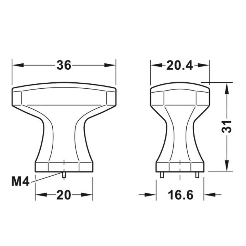 Knob Zinc Alloy Scarborough